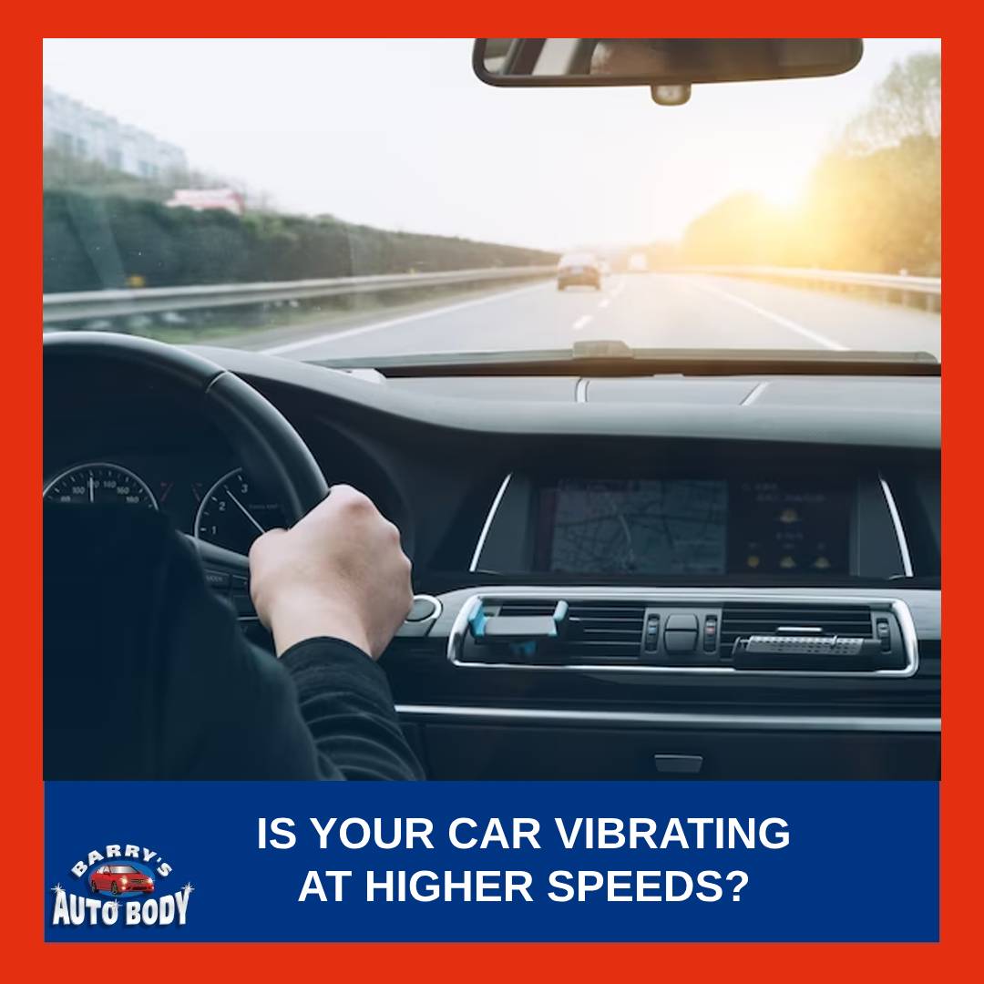 Driver experiencing steering wheel vibration while driving at highway speeds.